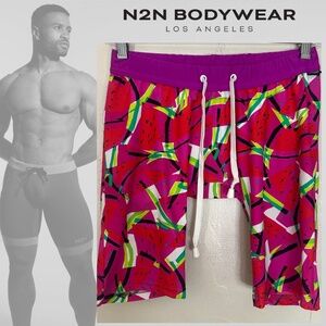 N2N Bodywear Bike Shorts / Swim Jammers Large Gently worn 83% nylon /17% spandex